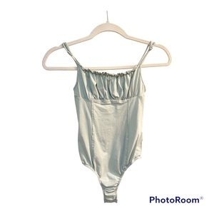 Princess Polly light green ruched top bodysuit size 2